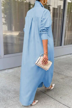Chic Button Up Classic Shirt Dress 15 Chic Button Up Classic Shirt Dress -Acorpstyle XTY3182 BL 1 20 2