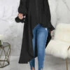 Chic Gathered Sleeve High Low Shirt