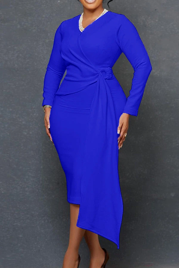 Surplice Neck O-ring Detail Dress 4 Surplice Neck O-ring Detail Dress - Image 4