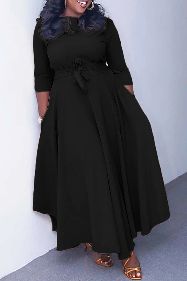 Tie Front 3/4 Length Sleeve Dress 11 Tie Front 3/4 Length Sleeve Dress - Image 11