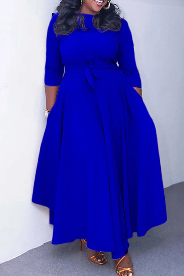 Tie Front 3/4 Length Sleeve Dress 8 Tie Front 3/4 Length Sleeve Dress - Image 8
