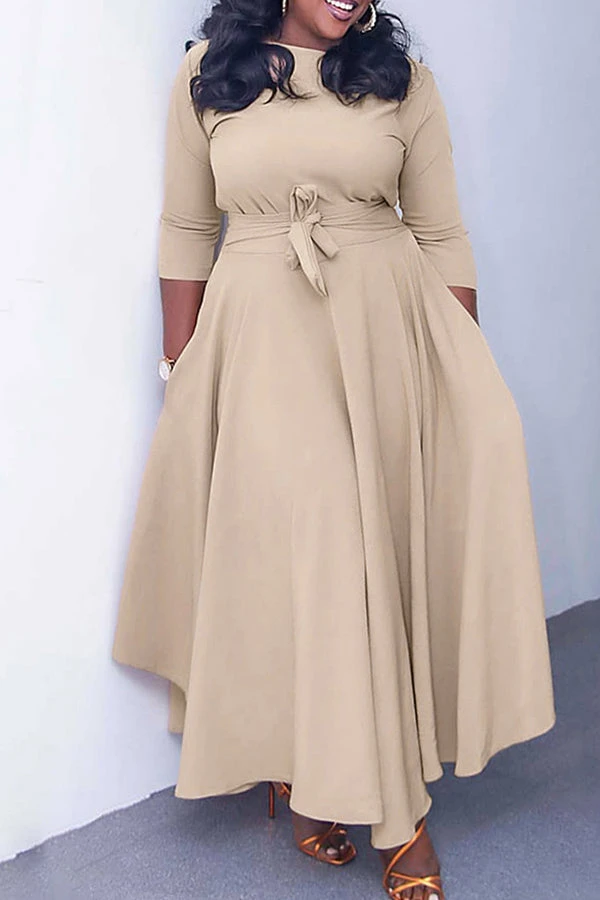 Tie Front 3/4 Length Sleeve Dress 3 Tie Front 3/4 Length Sleeve Dress - Image 3