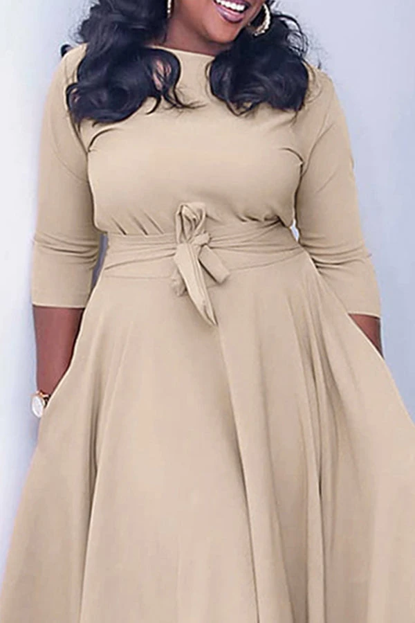 Tie Front 3/4 Length Sleeve Dress 2 Tie Front 3/4 Length Sleeve Dress - Image 2