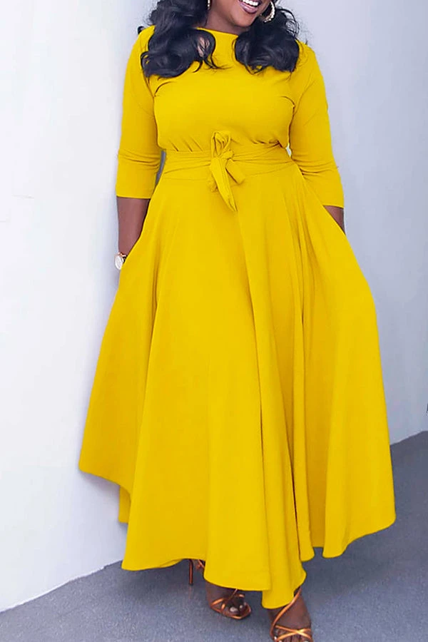 Tie Front 3/4 Length Sleeve Dress 5 Tie Front 3/4 Length Sleeve Dress - Image 5