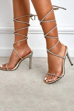 Lace-up Shiny Sandals High Heels 12 Lace-up Shiny Sandals High Heels -Acorpstyle XTY4491 GO 1
