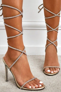 Lace-up Shiny Sandals High Heels 15 Lace-up Shiny Sandals High Heels -Acorpstyle XTY4491 GO 4
