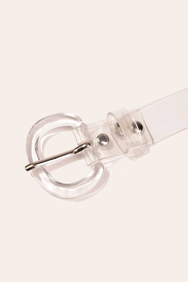 Eyelet Decor Clear Buckle Belt 2 Eyelet Decor Clear Buckle Belt - Image 2