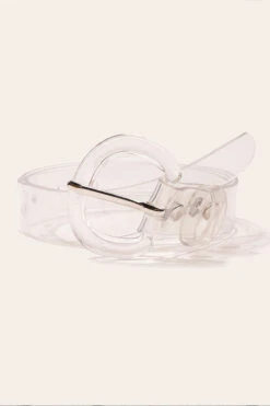 Eyelet Decor Clear Buckle Belt