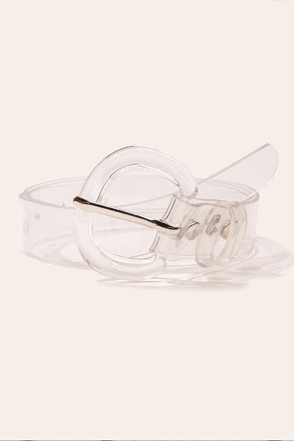 Eyelet Decor Clear Buckle Belt 1 Eyelet Decor Clear Buckle Belt