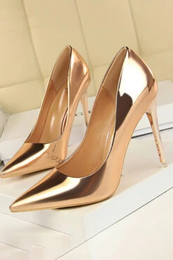 Metallic Ultra High Heeled Court Pumps -Acorpstyle XTY4637 CP 1