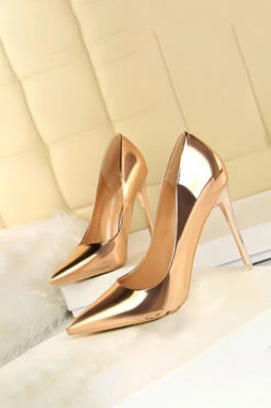 Metallic Ultra High Heeled Court Pumps -Acorpstyle XTY4637 CP 2
