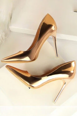 Metallic Ultra High Heeled Court Pumps -Acorpstyle XTY4637 CP 3