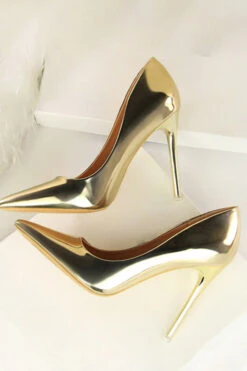 Metallic Ultra High Heeled Court Pumps -Acorpstyle XTY4637 GO 4