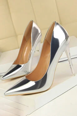 Metallic Ultra High Heeled Court Pumps -Acorpstyle XTY4637 SI 1