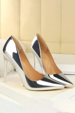Metallic Ultra High Heeled Court Pumps -Acorpstyle XTY4637 SI 4