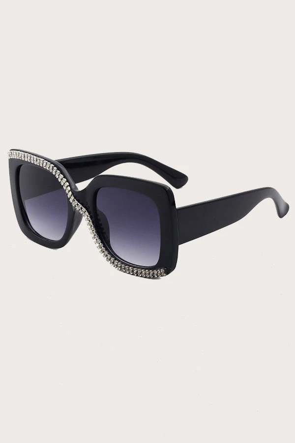 Glamorous Zircon Square Frame Sunglasses 1 Glamorous Zircon Square Frame Sunglasses