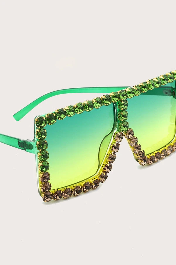 Oversized Square Frame Color Lenses Sunglasses 2 Oversized Square Frame Color Lenses Sunglasses - Image 2