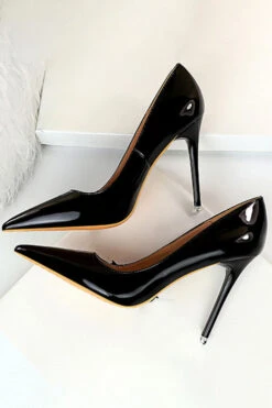 Simple Stiletto Patent Leather High Heels -Acorpstyle XTY4691 BK 3