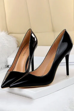 Simple Stiletto Patent Leather High Heels -Acorpstyle XTY4691 BK 4