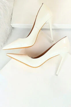 Simple Stiletto Patent Leather High Heels -Acorpstyle XTY4691 WH 2
