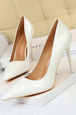 Simple Stiletto Patent Leather High Heels -Acorpstyle XTY4691 WH 3