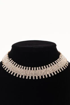 Sparkling Rhinestones Choker Necklace 9 Sparkling Rhinestones Choker Necklace -Acorpstyle XTY4736 GO 1