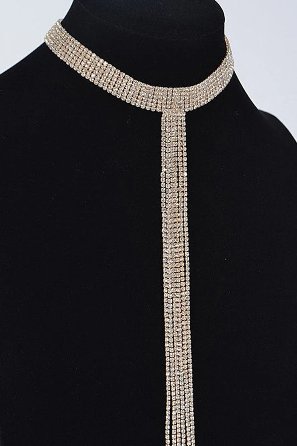 Rhinestone Decor Widen Y Lariat Necklace 5 Rhinestone Decor Widen Y Lariat Necklace - Image 5