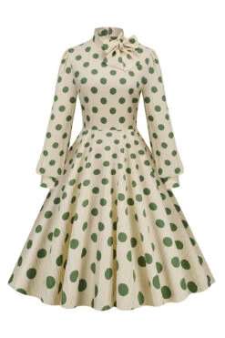 Polka Dot Bowknot Swing Dress