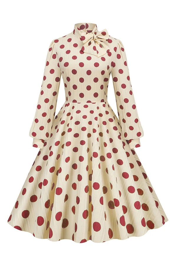 Polka Dot Bowknot Swing Dress 4 Polka Dot Bowknot Swing Dress - Image 4