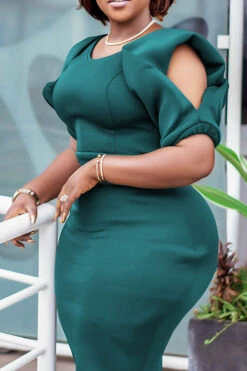 Stylish Cold Shoulder Bodycon Dress 8 Stylish Cold Shoulder Bodycon Dress -Acorpstyle XTY4922 GR 2