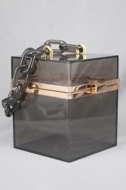 Handle Acrylic Clear Box Bag -Acorpstyle XTY4979 BK 1