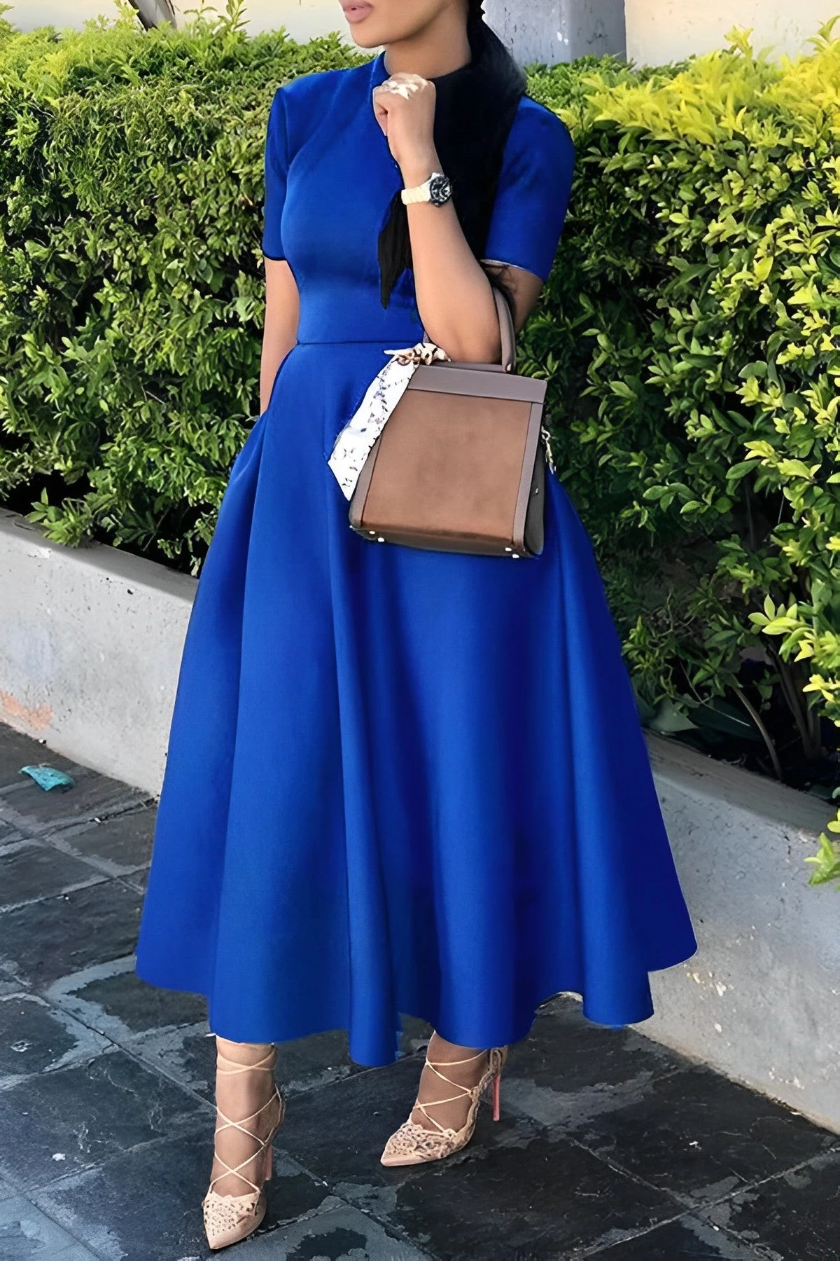 Elegant Short Sleeve A-line Dress 5 Elegant Short Sleeve A-line Dress - Image 5