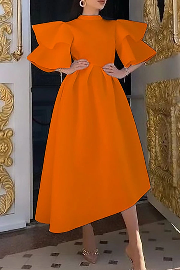 Layered Ruffle Sleeve A-line Dress 5 Layered Ruffle Sleeve A-line Dress - Image 5