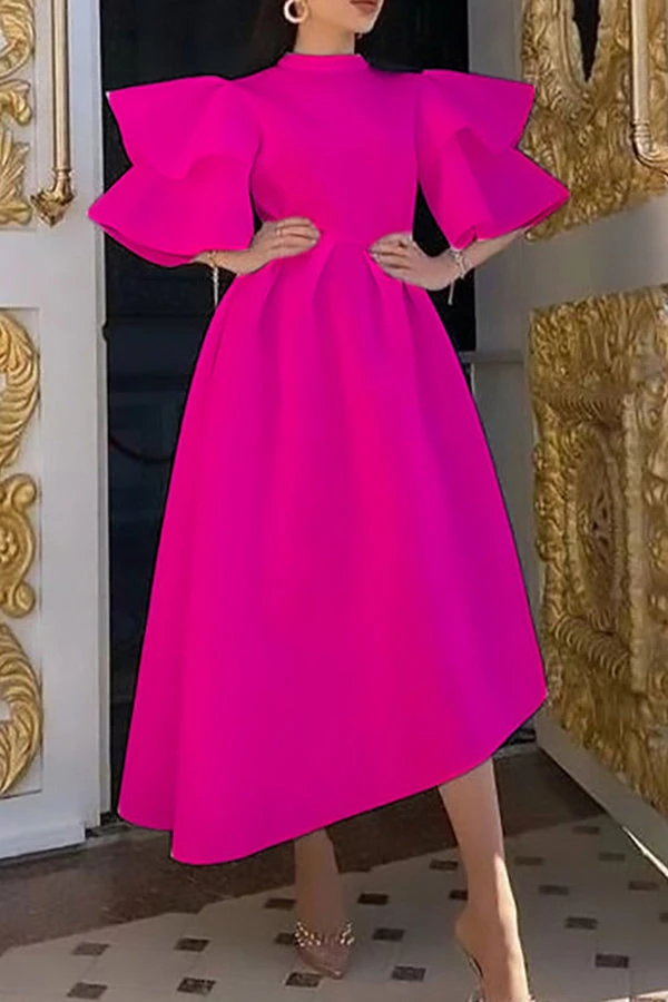 Layered Ruffle Sleeve A-line Dress 3 Layered Ruffle Sleeve A-line Dress - Image 3