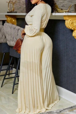 Self Tie Pleated Wide Leg Jumpsuit 13 Self Tie Pleated Wide Leg Jumpsuit -Acorpstyle XTY5110 AP 2