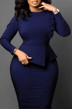 Elegant Frill Trim Bodycon Dress 15 Elegant Frill Trim Bodycon Dress -Acorpstyle XTY5320 NB 2