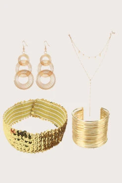 Vintage Gold Jewelry Set Of Four