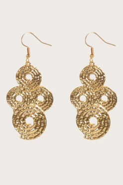 Vintage Gold Geometric Texture Earrings