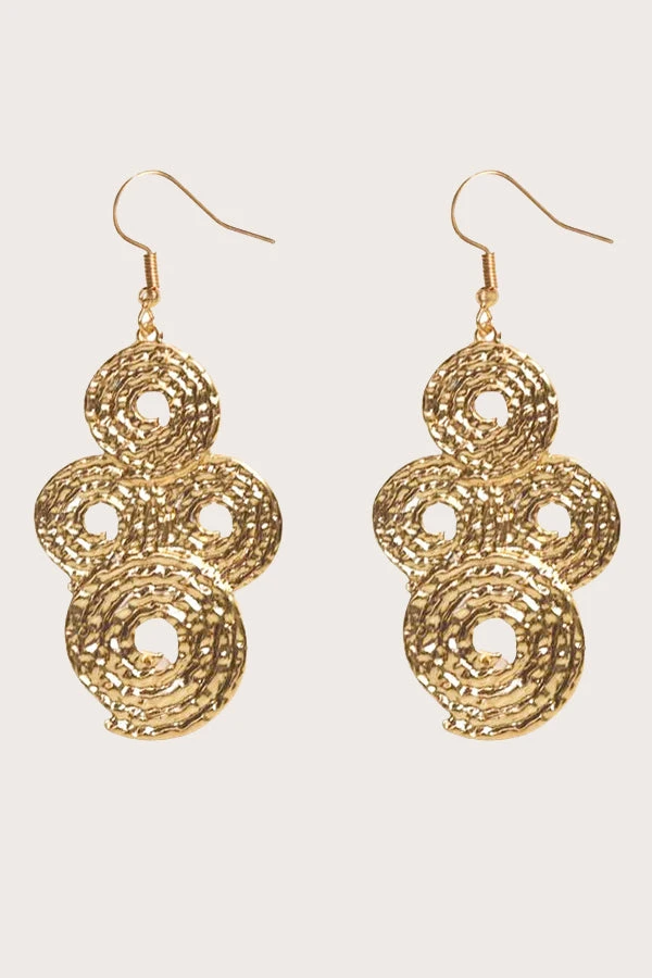 Vintage Gold Geometric Texture Earrings 1 Vintage Gold Geometric Texture Earrings