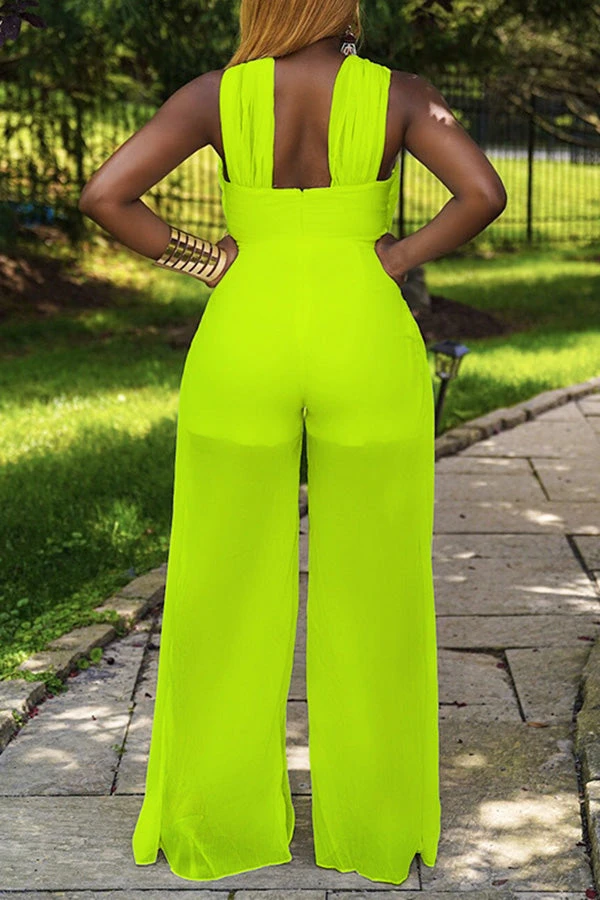 Solid Color Halter Drawstring Waist Jumpsuit 4 Solid Color Halter Drawstring Waist Jumpsuit - Image 4