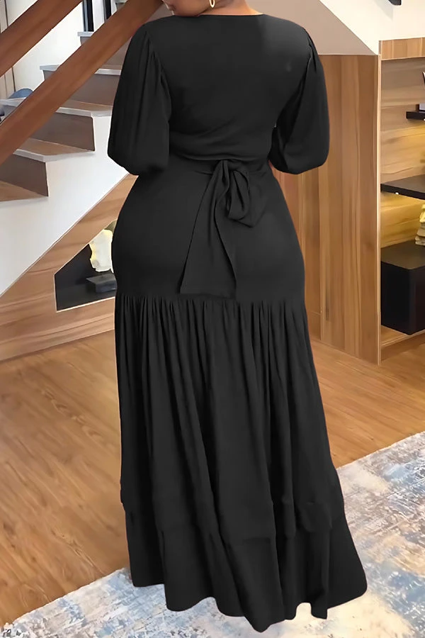 V-Neck Lantern Sleeve Top & Ruffle Hem Skirt Set 11 V-Neck Lantern Sleeve Top & Ruffle Hem Skirt Set - Image 11