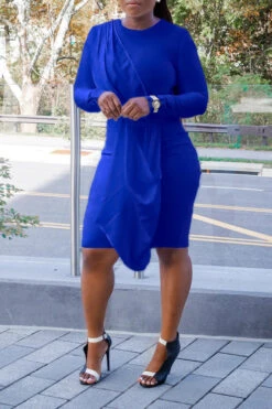 Elegant Side Draped Midi Dress 16 Elegant Side Draped Midi Dress -Acorpstyle XTY5974 RB 1