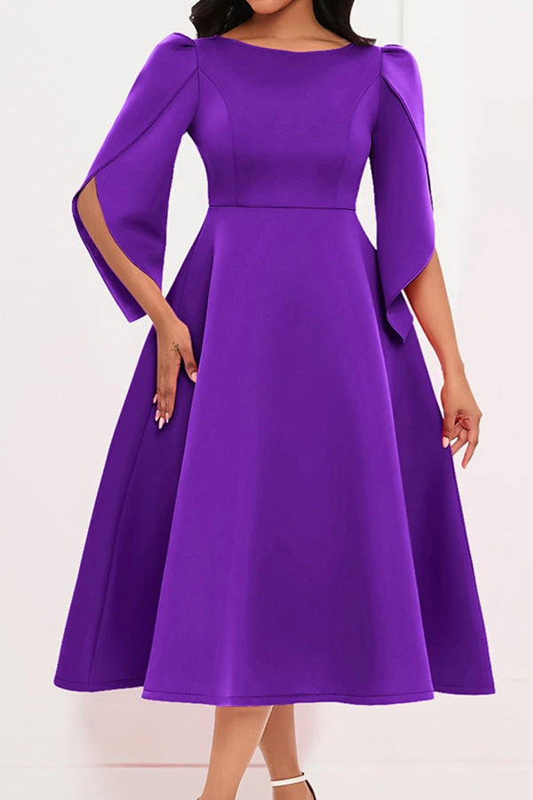 Asymmetrical Half Sleeve A-line Dress 5 Asymmetrical Half Sleeve A-line Dress - Image 5