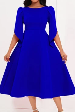 Asymmetrical Half Sleeve A-line Dress 8 Asymmetrical Half Sleeve A-line Dress -Acorpstyle XTY5991 RB 1