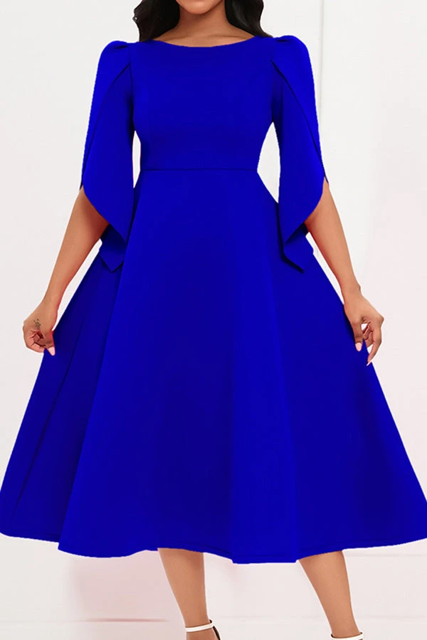 Asymmetrical Half Sleeve A-line Dress 3 Asymmetrical Half Sleeve A-line Dress - Image 3