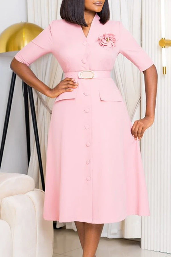 Graceful Button Up Belted Dress 4 Graceful Button Up Belted Dress - Image 4