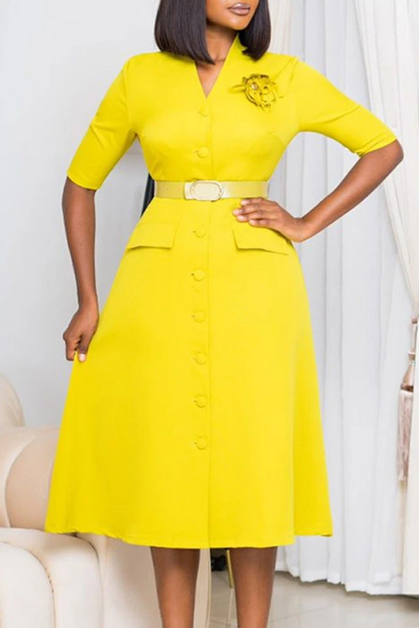 Graceful Button Up Belted Dress 3 Graceful Button Up Belted Dress - Image 3