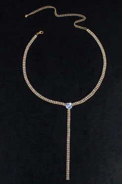 Double Row Rhinestones Necklace -Acorpstyle XTY6214 GO 1