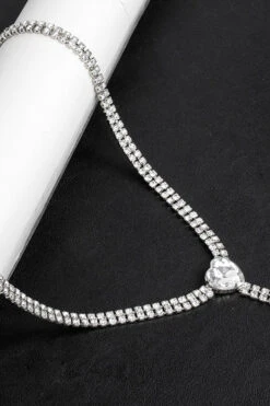 Double Row Rhinestones Necklace -Acorpstyle XTY6214 SI 3