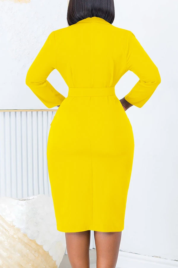 Lapel Double Breasted Belted Blazer Dress 2 Lapel Double Breasted Belted Blazer Dress - Image 2